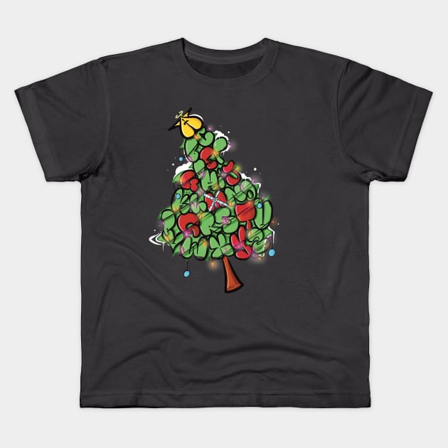 The Alphabet Christmas Tree Kids T-Shirt by Art by Nabes